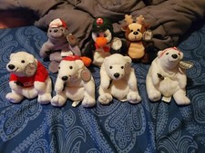 1997 Coca Cola Plush Bean Bag Complete Set - ALL NEW WITH TAGS