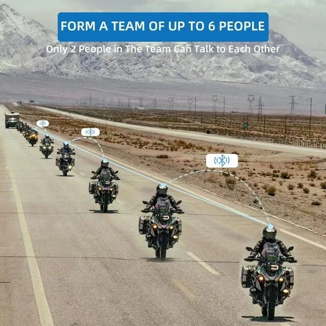 R6S Riders Helmet Headset Motorcycle Bluetooth Intercom Wireless Communication - Image 3 of 4