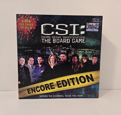 CSI Crime Scene Investigation : The Board Game w/ 8 Crime Stories - Open Box