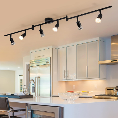 Lampadario Faretti Orientabili - Lampada Da Soffitto GU10 Nero Opaco Faretti Ner - Foto 6 di 12