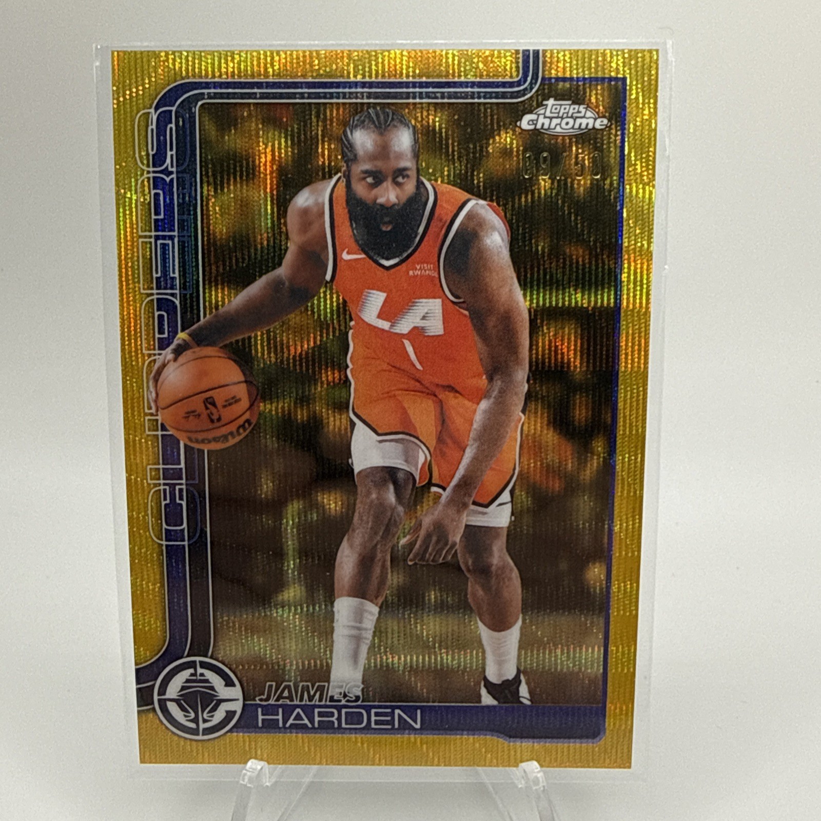 Topps Chrome Update 2025-26 James Harden Gold Wave /50 Los Angeles Clippers