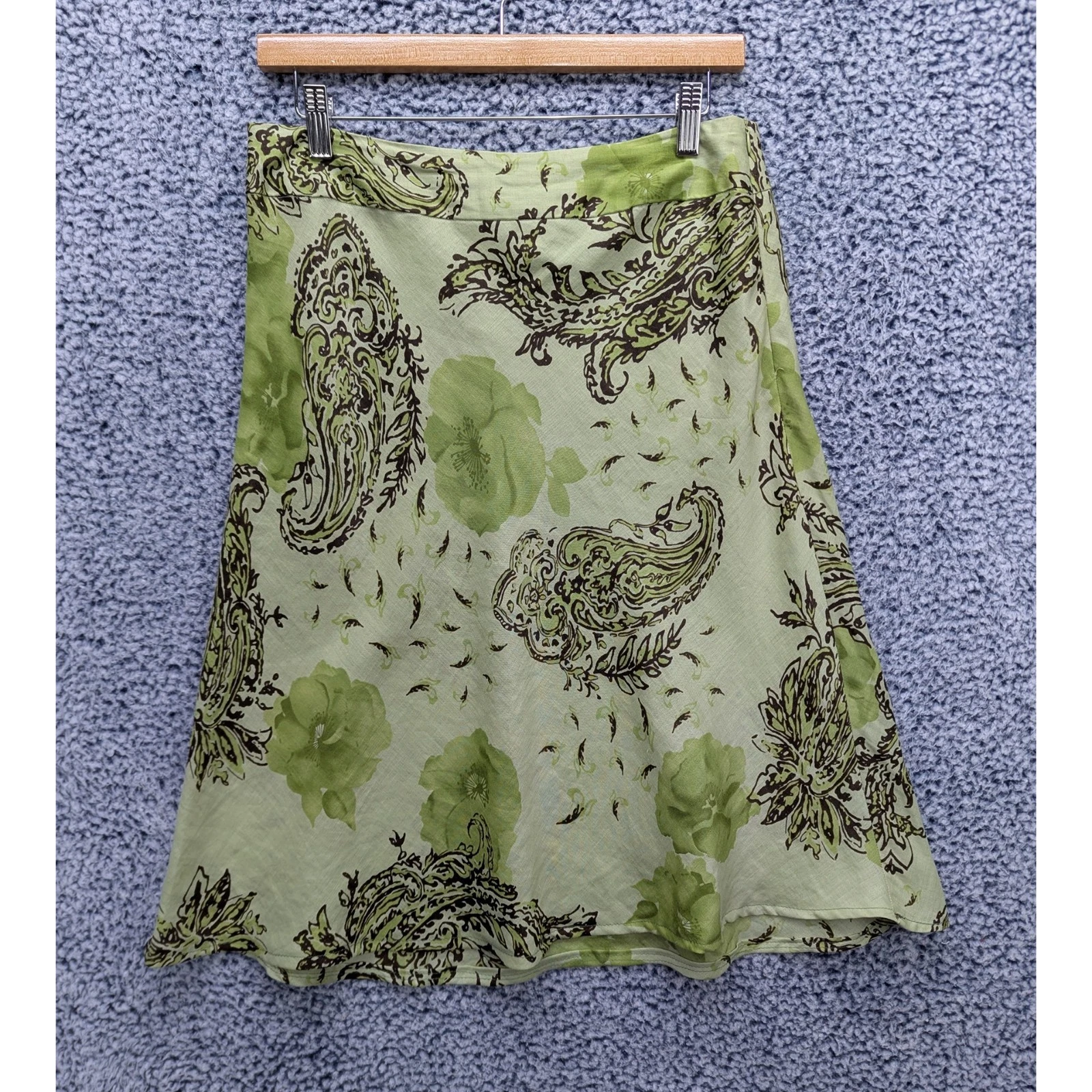 Y2K Allison Taylor 100% Linen Midi Skirt Size 8 Paisley Floral Fairy Boho Green
Opens in a new windo