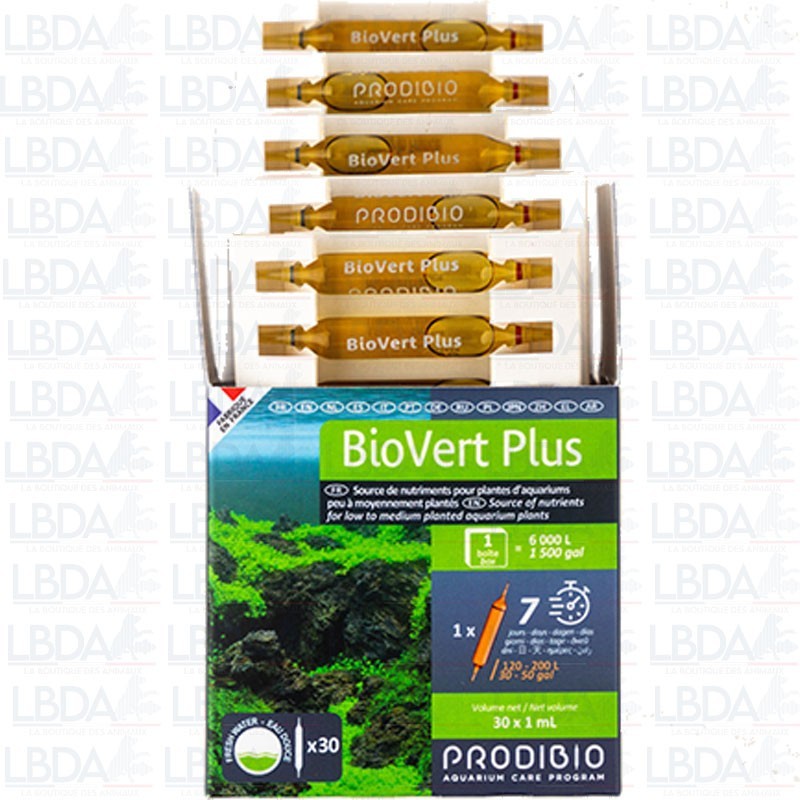 PRODIBIO BioVert Plus corrige les carences en fer des plantes d'aquarium