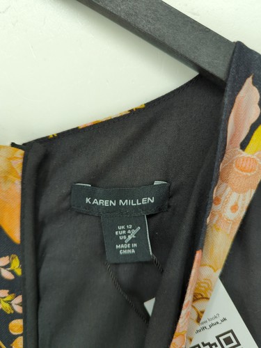 Mono para mujer Karen Millen UK 12 negro viscosa nuevo con etiquetas - Imagen 5 de 5