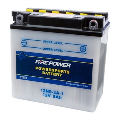 Fire Power Battery with Electrolyte 12N9-3A-1 - 12V 12N9-3A-1
