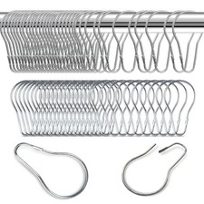 200 PCS Metal Shower Curtain Hooks Reusable Stainless Hanging Shower Rings Bu...