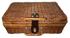 14" WICKER BASKET MID CENTURY EXCELLENT
