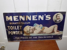 Vintage Mennen’s Toilet Powder Paper Advertising Sign