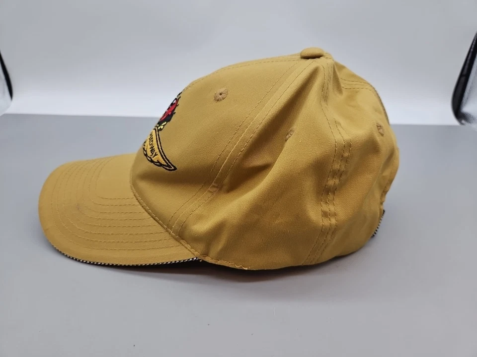 Gorra de béisbol vintage Indianapolis Motor Speedway dorada bronceada con espalda a presión usada Foto 2 de 4