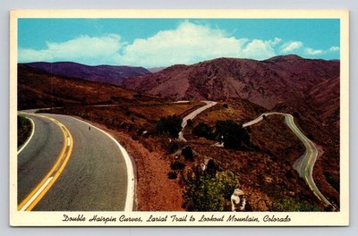 Double Hairpin Curves Lariat Trail Lookout Mountain Colorado Postcard