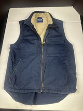 Vintage Wrangler Outerwear Sherpa Lined Dark Blue Vest Size Medium