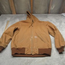 Carhartt Jacket Mens Small Brown Loose Fit Duck Active Utility USA OJ0140-M