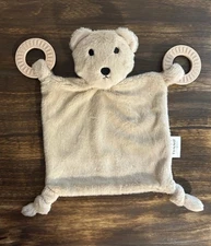 Bella Tunno Lovey Bernie Bear Teething Toy Rattle Silicone Rings Baby Plush 10”