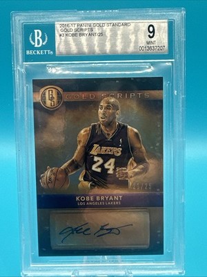 2016-17 Panini Gold Standard Gold Scripts #3 Kobe Bryant /25 Auto BGS 9