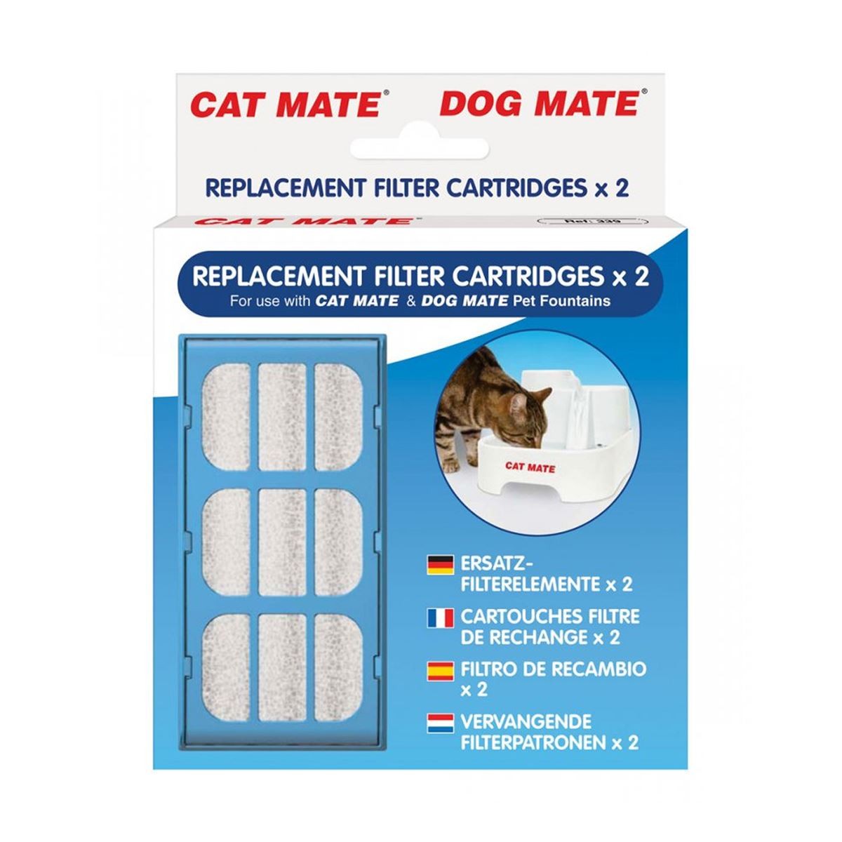 Pet Mate Cat Mate Dog Mate Replacement Filter Cartridges X2 (339) For Pet Fountain - Image 2