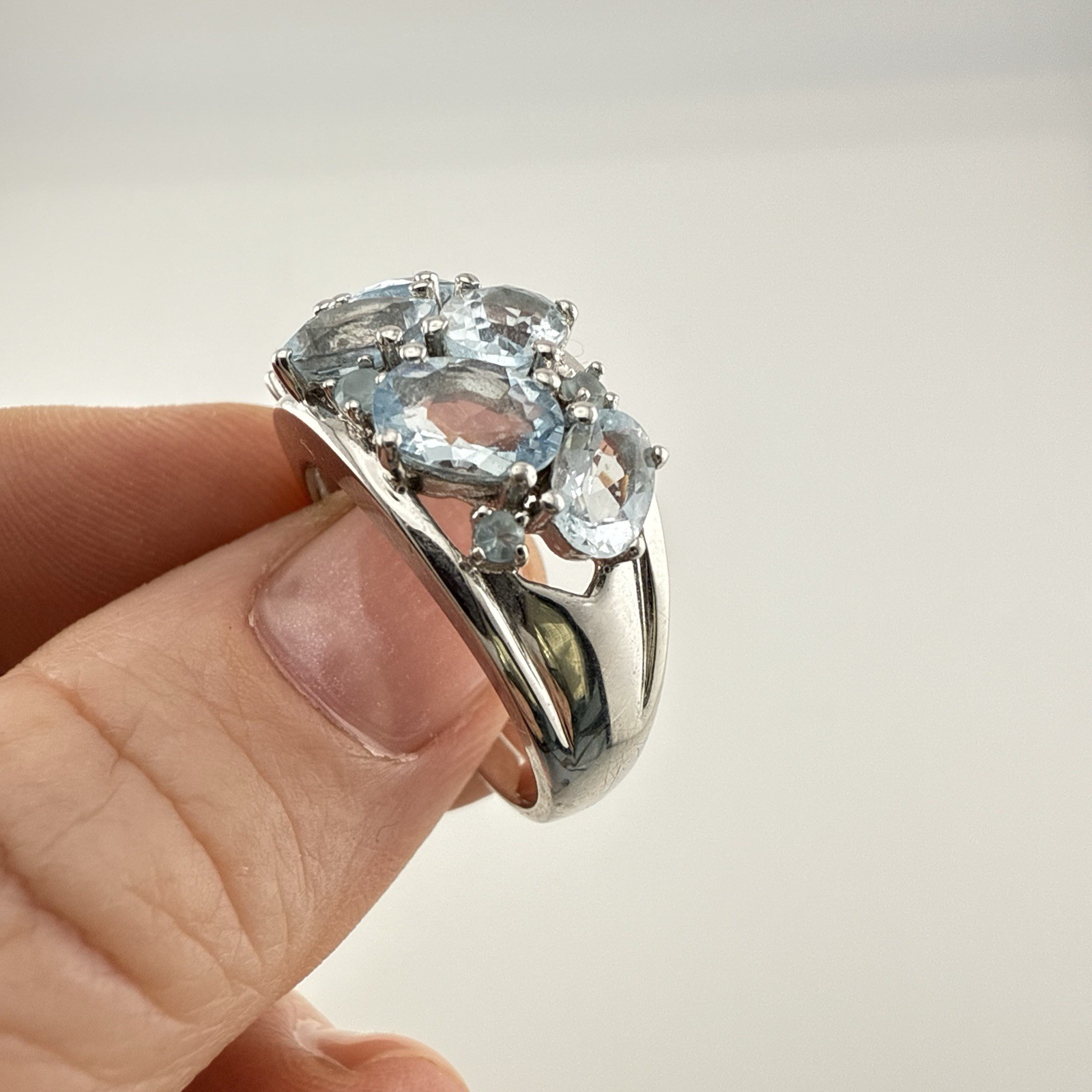 Chuck Clemency Sterling Silver Ring Blue Gemstone… - image 4