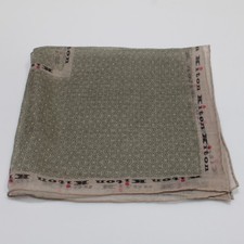 Kiton NWOT 100 Cashmere Pocket Square In Green Geometric Print Made in Italy
