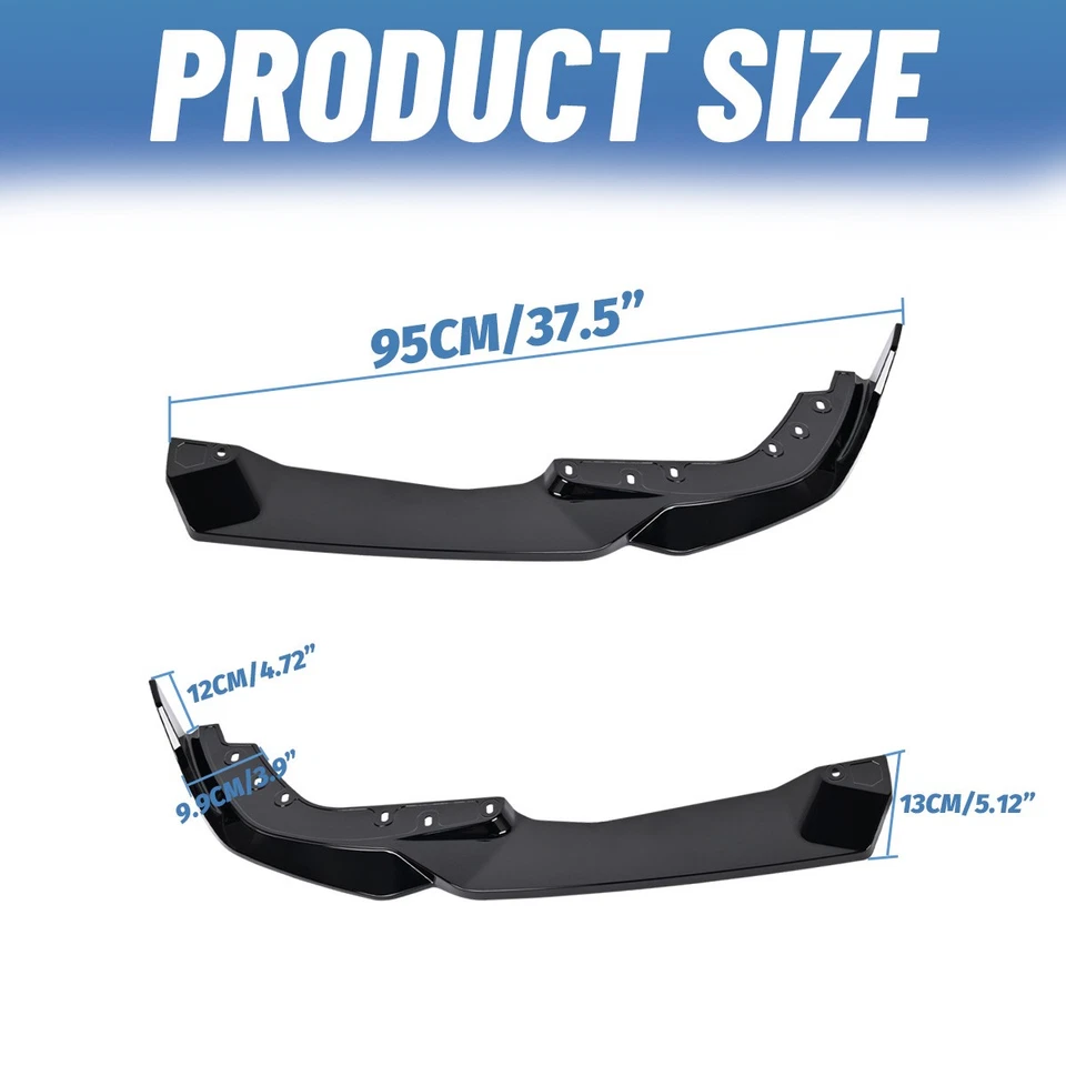 For BMW 330i 330e M340i M Sport LCI 2023-2025 Gloss Front Bumper Lip +Side Skirt Foto 4 de 4