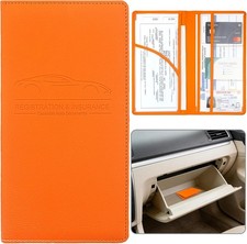 Car Registrat and Insurance Holder, Premium Pu Leather Vehicle Glove