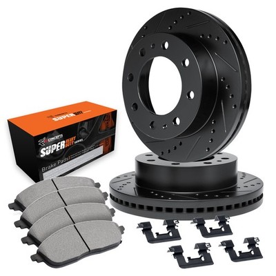 For Cadillac DTS 06-11 Drilled & Slotted Rear Brake Kit w Super Duty Pads