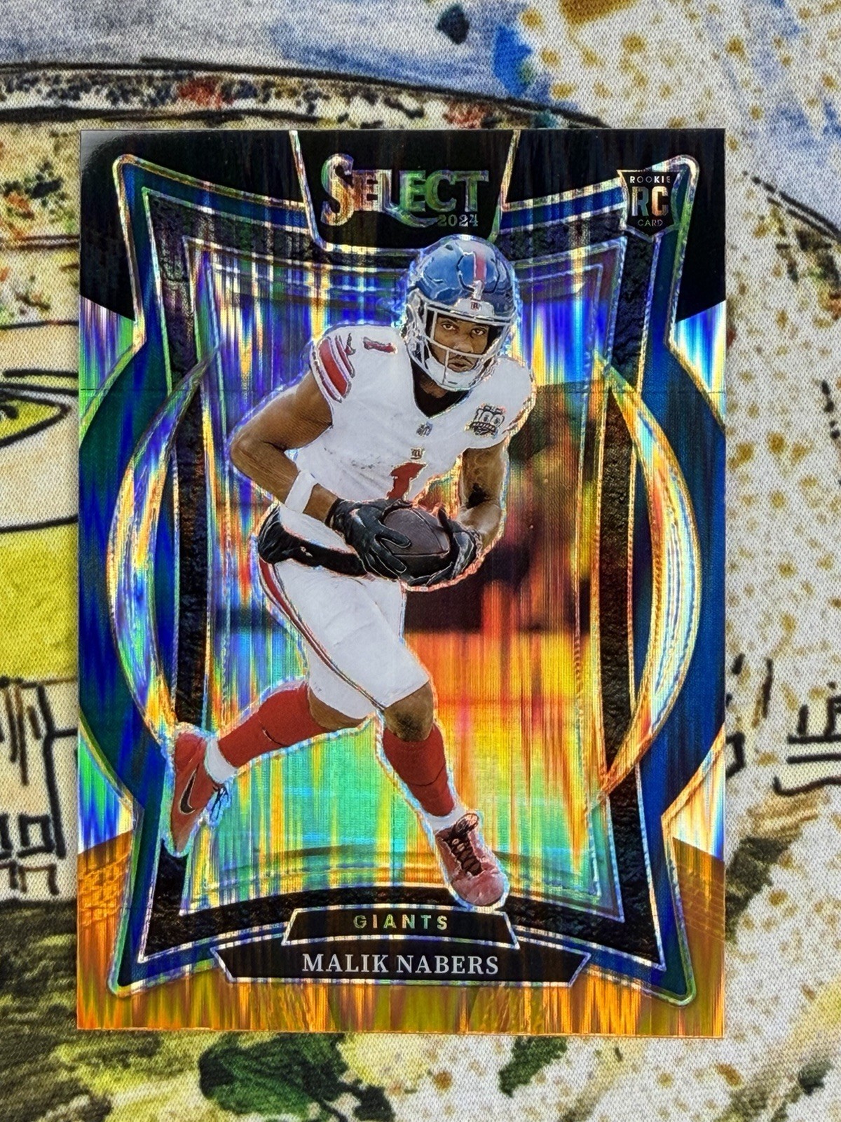 2024 Panini Select - Concourse Malik Nabers #29 🏈 Black & Orange Shock Prizm