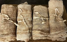 36” X 36” Piece Coffee Stained Primitive Cheesecloth Halloween Folk Art Crafts