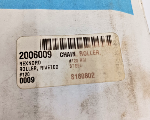 New Tsubaki  RS-120 RIV 10' Ft Roller Chain 1-1/2" Pitch 7/8" Roller 1" ID 120T - 第 3/6 張圖片