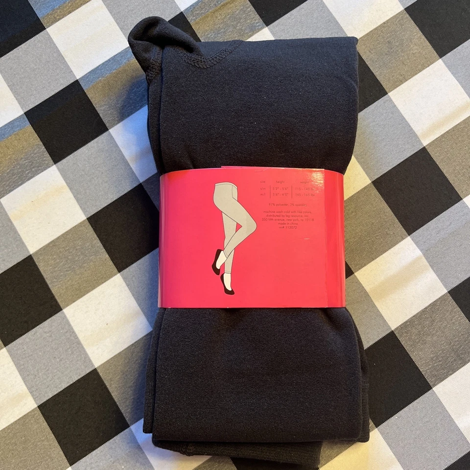 Leggings vintage Betsey Johnson forrados de lana negros talla M/L. Stock nuevo, antiguo Foto 2 de 4