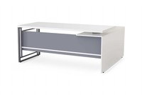 Grau-WeißEr Arbeitszimmer Exklusiver Tisch Designer Ecktisch BüRo MöBel