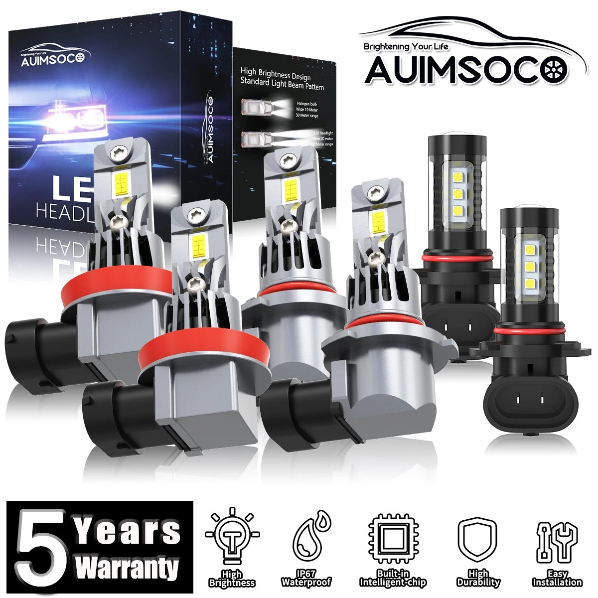 For Ram 5500 2011-2018 LED Headlight Bulbs Hi&Lo Fog Beam Super Bright 80000LM
Opens in a new window