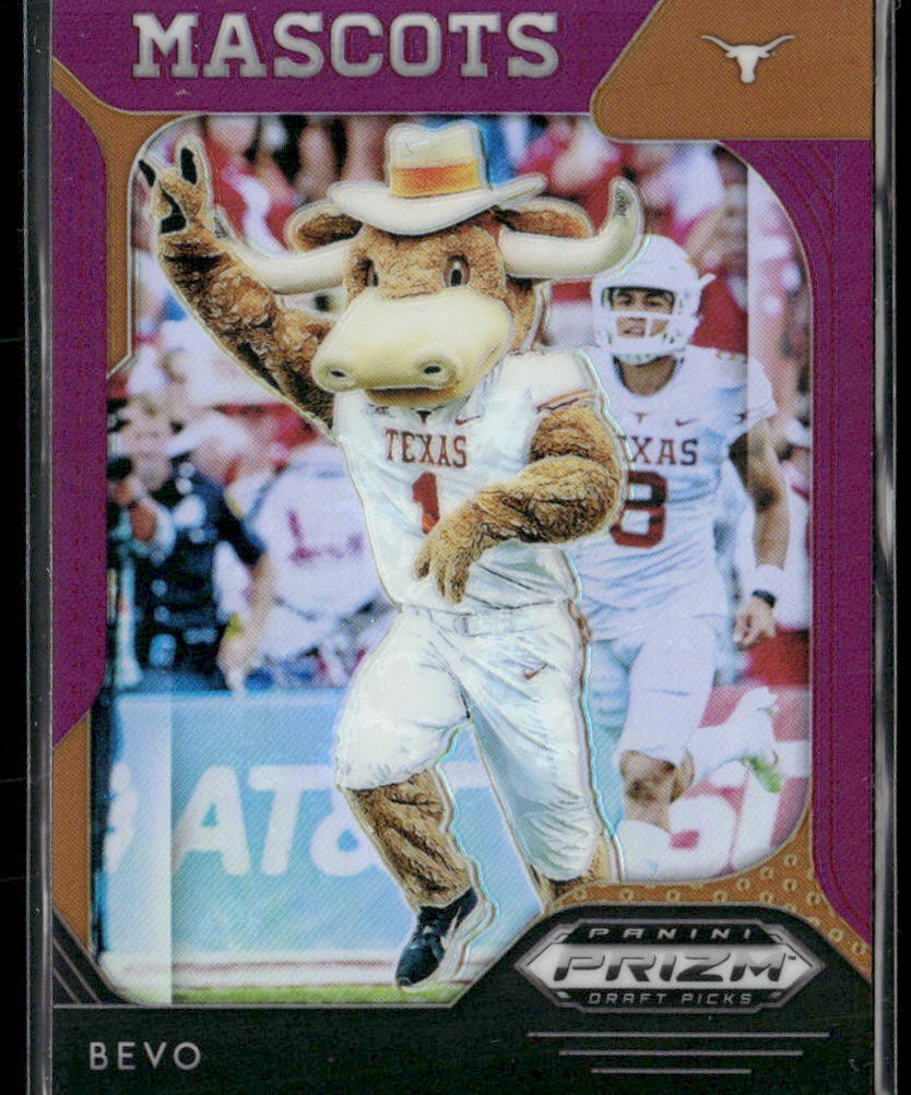 Bevo 2019 Panini Prizm Draft Picks #3 Purple MASCOT Refractor Texas Longhorns