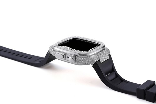 Bling Diamond Metal Case + Strap AP Mod Kit for Apple Watch Series 10 9 8 7 6 5 - 第 21/30 張圖片