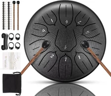 Steel Tongue Drum 6 Inch 11 Notes D Key Handpan Tank Drum for Meditation & Music