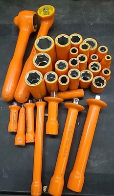 Cementex Insulated Socket Lot 1000V Ratchets Extensions Made USA Electrician