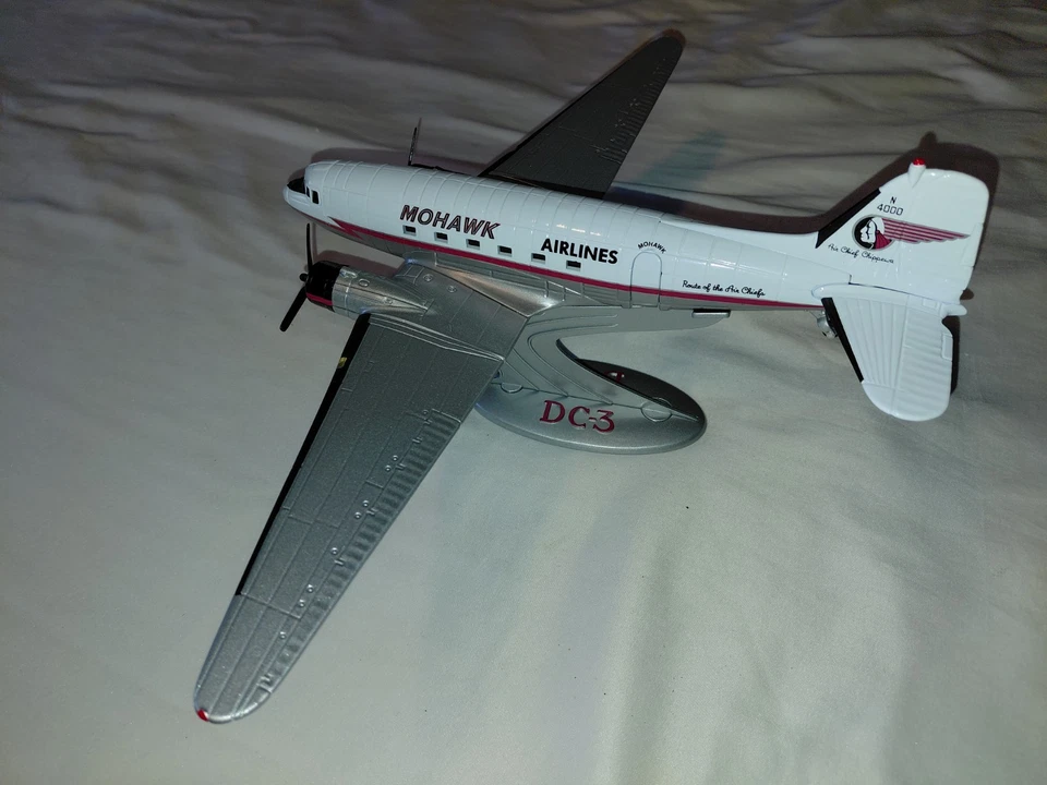 Ertl Douglas DC-3 Die-cast Airplane W/Stand - Mohawk Airlines "Air Chiefs" - Image 3 of 4