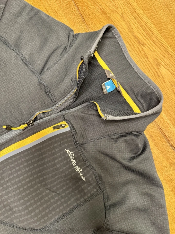 Eddie Bauer First Ascent 男式网格抓绒灰色中号长袖 — 第 2/4 张图片