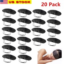Pack of 20 Eye Mask Shade Cover Night Sleeping Nose Pad Silk Blindfold Black