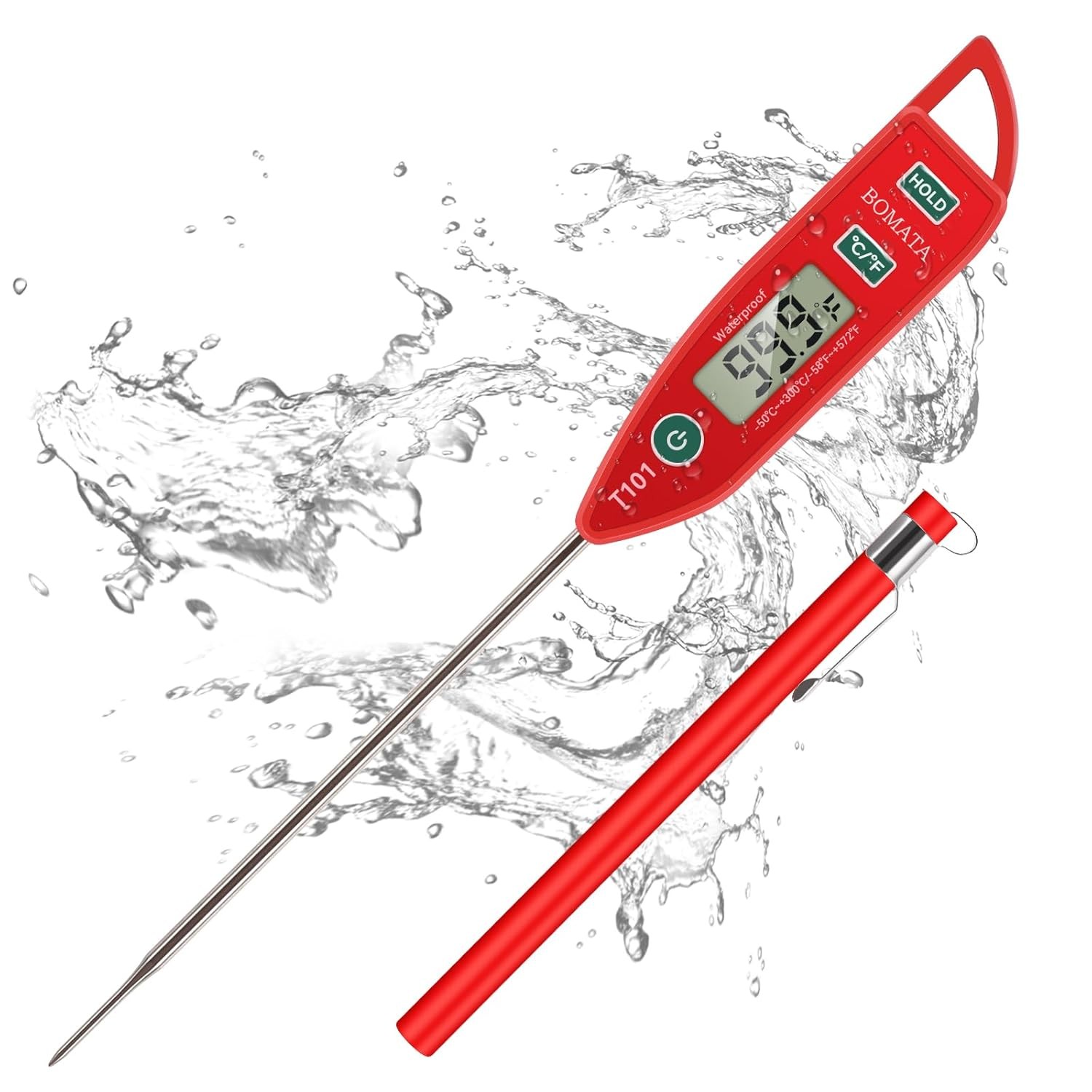 BOMATA IPX7 Waterproof Food Thermometer Instant Read Probe Meat BBQ Cooking