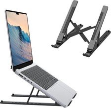 Ergonomic Portable Laptop Stand - Adjustable 7 Levels for Comfort  Ventilation