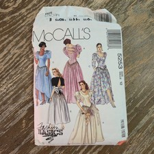 McCall s 5253 Vintage Formal Prom Bridesmaid Dress Pattern Size 12 Complete Cut