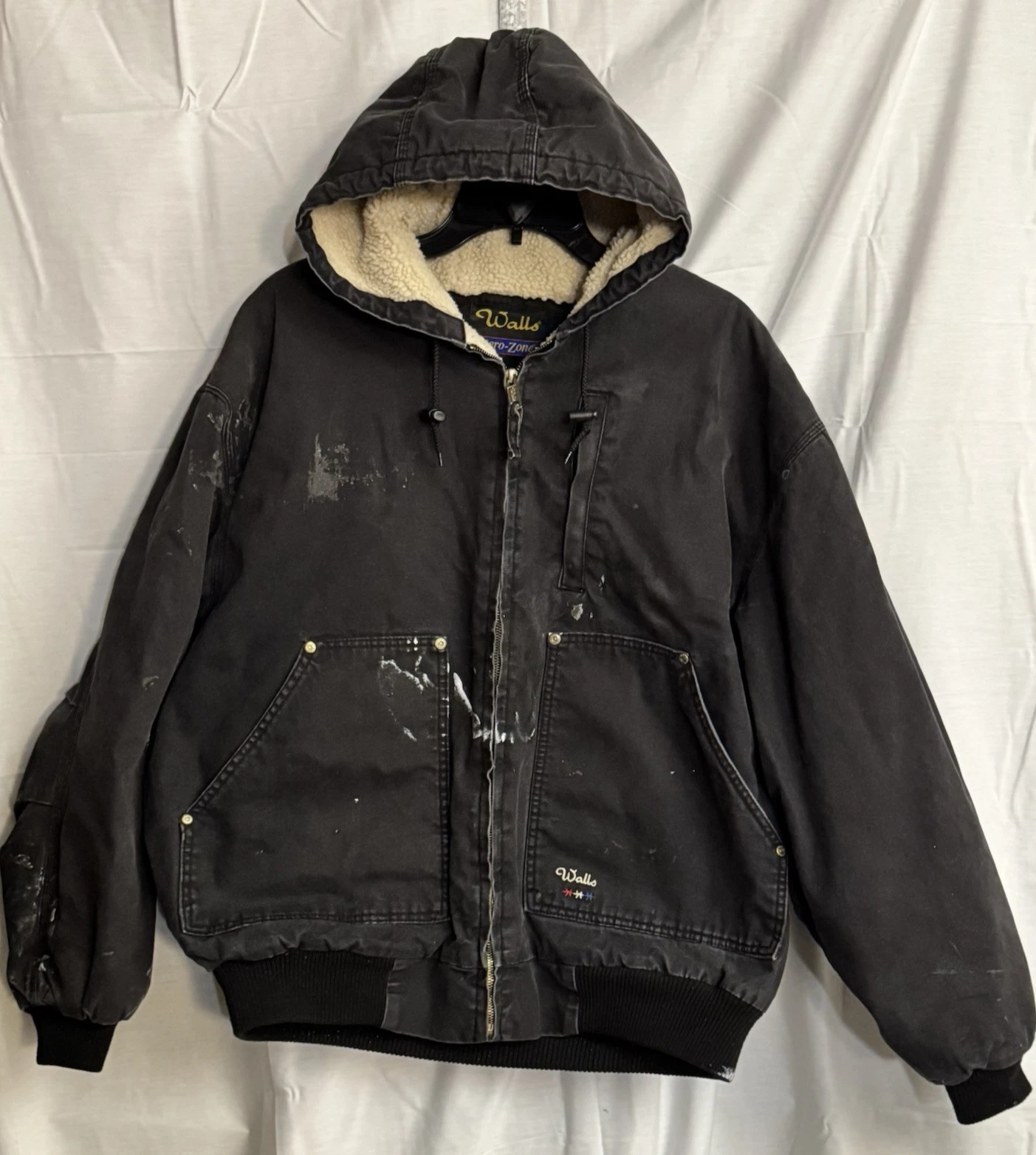 Walls Zero-Zone Hooded Work Jacket Mens 2XL Black Sherpa Lined Duck Canvas #A159
Opens in a new wind