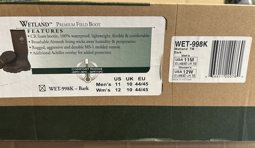 Muck Boots Mens Wetland Waterproof Wellington Boots Bark Brown UK 10 BRAND NEW - Picture 7 of 8