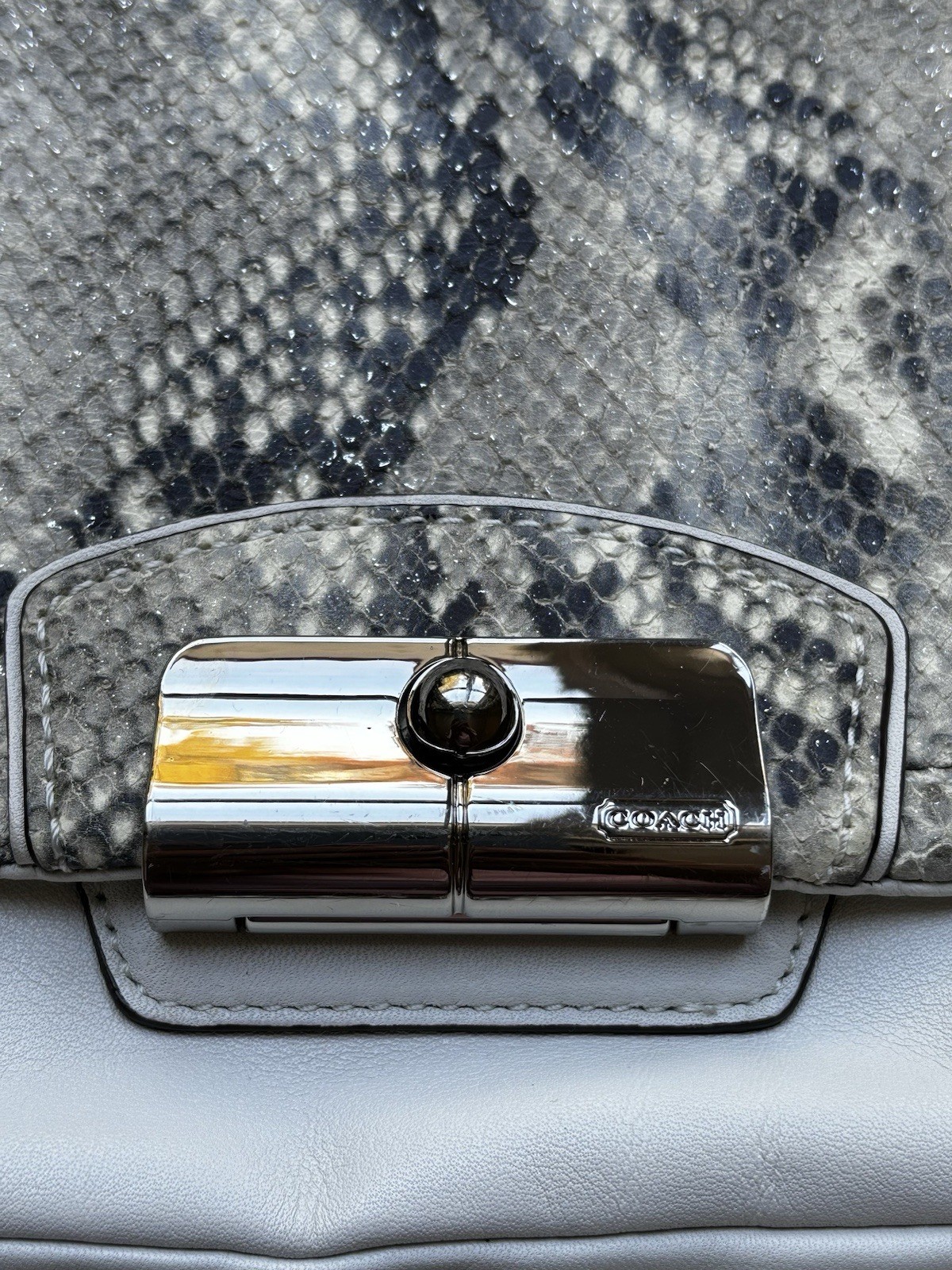 COACH Kristin Python Leather Crossbody Satchel Pu… - image 6