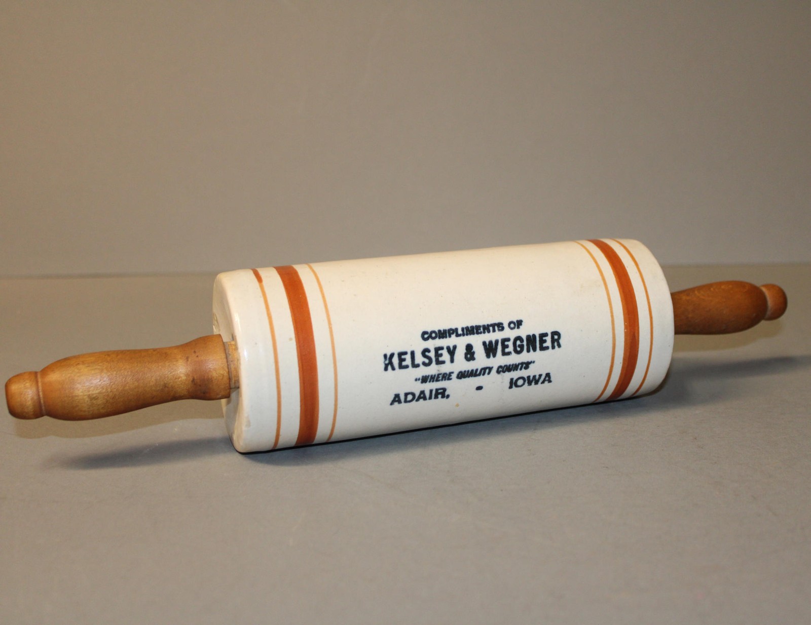 Antique Stoneware Rolling Pin &ndash; Kelsey & Wegner Adair, Iow