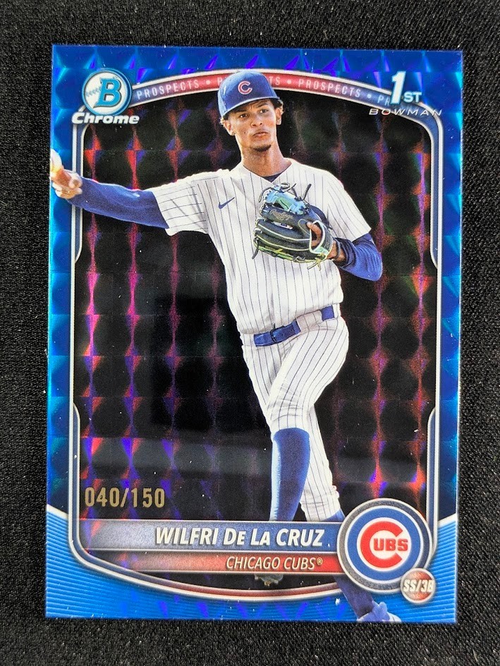 2025 Bowman Chrome WILFRI DE LA CRUZ 40/150 1st Bowman Blue Geometric #BCP-209
