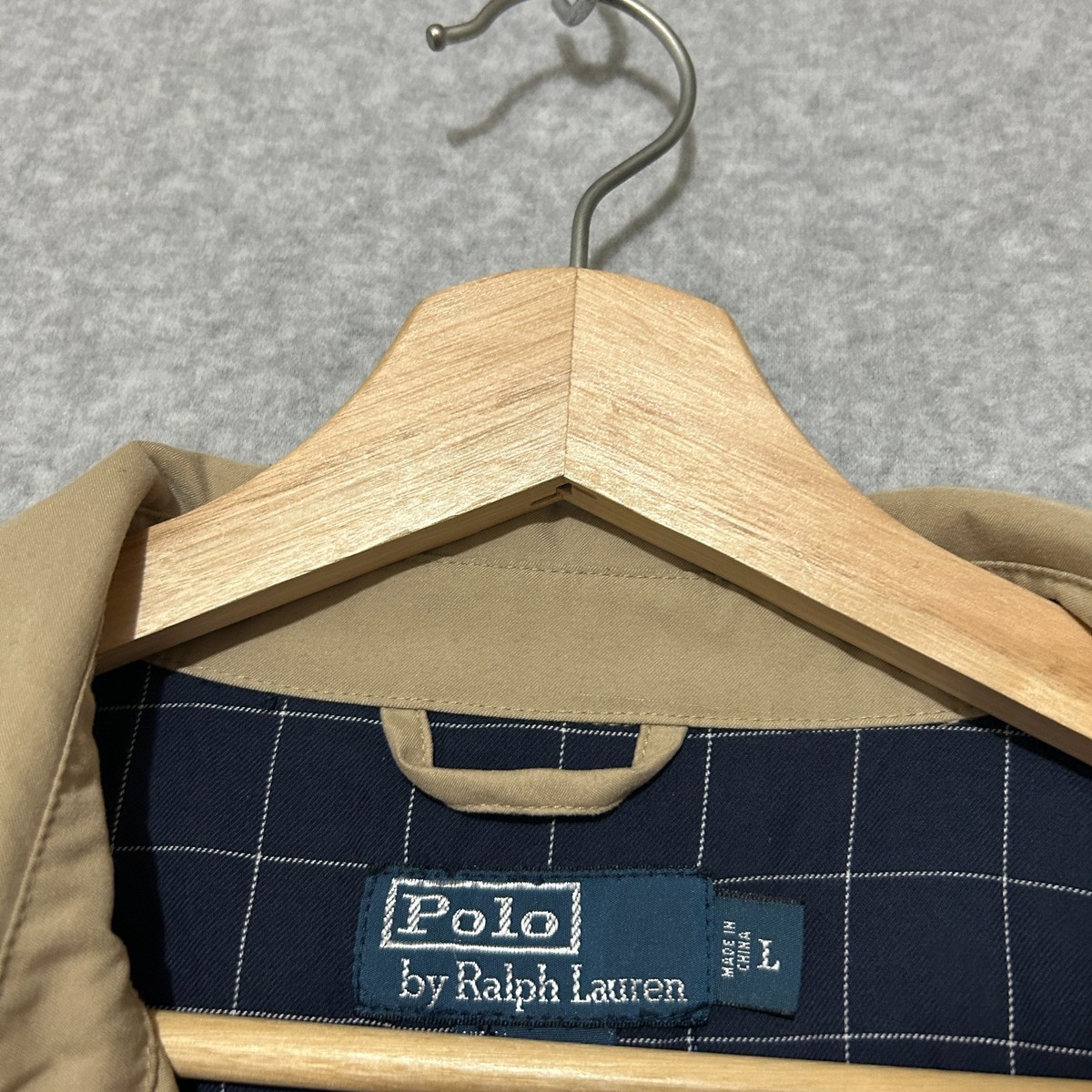 Vintage Polo Ralph Lauren Jacket Mens L Biege Bi Swing Windbeaker
