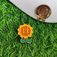 Sunflower Metal Golf Ball Marker With Magnetic Hat Clip