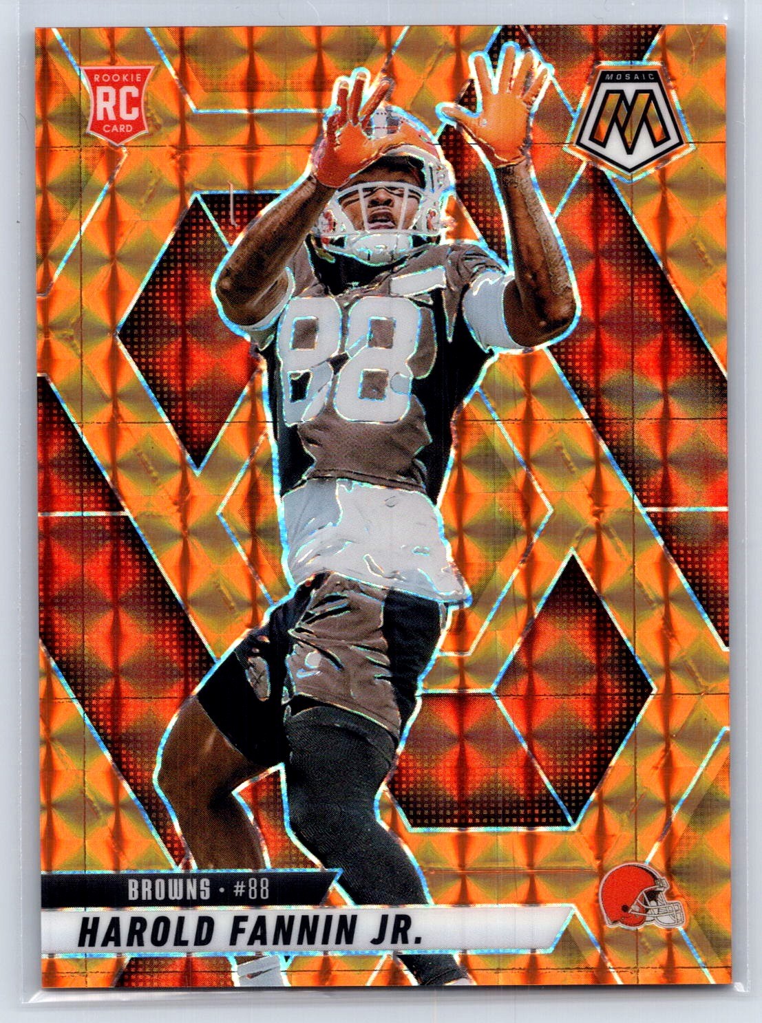 2025 Panini Mosaic #384 Harold Fannin Jr. Mosaic Orange #/199 RC Color Match