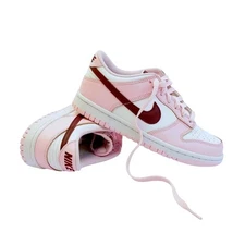 Nike Dunk Low Pink Oxford Maroon White Sneakers Shoes Womens Youth Size 7Y
