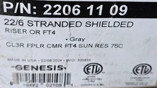 Southwire Genesis 2206 22/6C Shielded Security/Control Cable CMR Gray /100ft